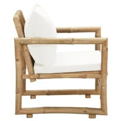 VidaXL Tuinstoelen 2 St Met Kussens Bamboe -Tuinstoelen Winkel 01a32c6ef8e347618598a0ba3e9a7ac3