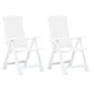 VidaXL Tuinstoelen 2 St Verstelbaar Kunststof Wit 2 VidaXL Tuinstoelen 2 St Verstelbaar Kunststof Wit -Tuinstoelen Winkel 1000006296