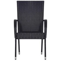 VidaXL Tuinstoelen Stapelbaar 2 St Poly Rattan Zwart 8 VidaXL Tuinstoelen Stapelbaar 2 St Poly Rattan Zwart -Tuinstoelen Winkel 1000006317 0102