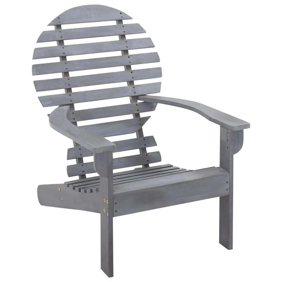 VidaXL Stoel Adirondack Massief Acaciahout Grijs 3 VidaXL Stoel Adirondack Massief Acaciahout Grijs