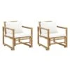 VidaXL Tuinstoelen 2 St Met Kussens Bamboe -Tuinstoelen Winkel 1000006338