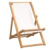 VidaXL Ligstoel 56x105x96 Cm Teakhout Crème -Tuinstoelen Winkel 1000006362