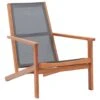 VidaXL Loungestoel Massief Eucalyptushout En Textileen Grijs -Tuinstoelen Winkel 1000009589