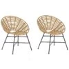 Beliani Tuinstoel ACERRA - Beige Pe Rotan -Tuinstoelen Winkel 1000017850
