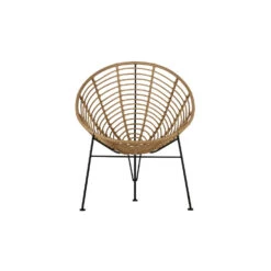 WOOOD Loungestoel Buiten Jane - PE/Metaal - Naturel - 88x72x81 -Tuinstoelen Winkel 1000033692 0103