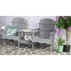 SenS-Line Adirondack Dubbele Tuinstoel - Hout - Grijs -Tuinstoelen Winkel 1000038286 0103