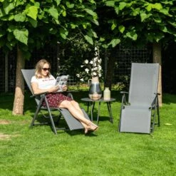 Garden Impressions Sol Relax Tuinstoel - Zwart -Tuinstoelen Winkel 1000040789 0103