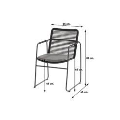 4 Seasons Outdoor Elba Stapelbare Tuinstoel - Donker Grijs -Tuinstoelen Winkel 1000040793 0101
