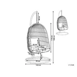 Beliani Hangstoel ALLERA - Zwart Polyester -Tuinstoelen Winkel 1000042133 0102