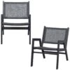 WOOOD Pem Fauteuil Outdoor - Aluminium - Zwart - Set Van 2 -Tuinstoelen Winkel 1000047924