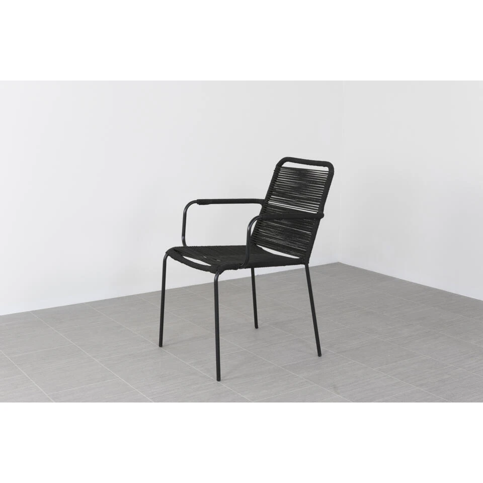 VDG Denver Rope Stapelbare Tuinstoel - Zwart 5 VDG Denver Rope Stapelbare Tuinstoel - Zwart - Afbeelding 3