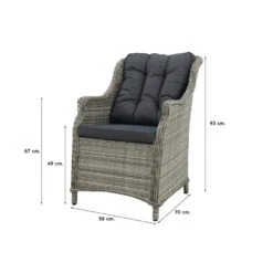 VDG King Dining Tuinstoel - Paloma Grijs -Tuinstoelen Winkel 1000048047 0101