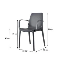 Scab Ginevra Armstoel - Antraciet -Tuinstoelen Winkel 1000048055 0101