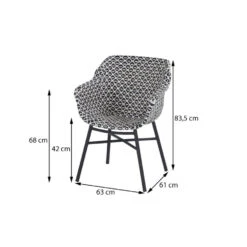 Hartman Delphine Dining Stoel White - Black -Tuinstoelen Winkel 1000048786 0101