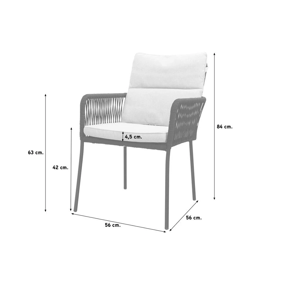 Teresa Dining Rope Tuinstoel - Green 4 Teresa Dining Rope Tuinstoel - Green - Afbeelding 2