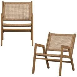 WOOOD Pem Fauteuil Outdoor - Aluminium - Naturel - Set Van 2 -Tuinstoelen Winkel 1000049292 0100