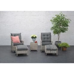 Garden Impressions Santa Rosa Tuinstoel + Voetenbank+bijzettafel -Tuinstoelen Winkel 1000052349 0103