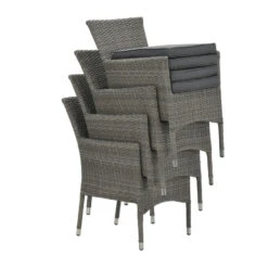 Garden Impressions Jerba Tuinstoel Grijs - 4 Stuks -Tuinstoelen Winkel 1000052360 0104