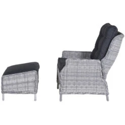 Garden Impressions Santa Rosa Tuinstoel + Voetenbank - L. Grijs -Tuinstoelen Winkel 1000054028 0104