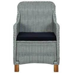 VidaXL Tuinstoelen 2 St Met Kussens Poly Rattan Lichtgrijs -Tuinstoelen Winkel 1000056516 0103