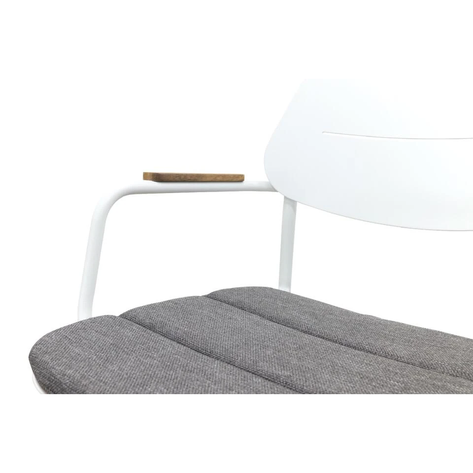 GreenChair Courage Dining Chair - Teak Armleuning - White 6 GreenChair Courage Dining Chair - Teak Armleuning - White - Afbeelding 4