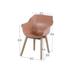 Set Van 2- Hartman Sophie Studio Diningstoel-Italian Terra- Teak Poot -Tuinstoelen Winkel 1000073141 0101