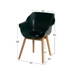 Set Van 2- Hartman Sophie Studio Diningstoel- Night Green- Teak Poot -Tuinstoelen Winkel 1000073149 0101