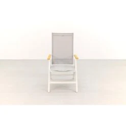 Hartman Napoli Verstelbare Tuinstoel - Teak Armleuning - Wit -Tuinstoelen Winkel 1000074462 0102