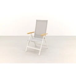 Hartman Napoli Verstelbare Tuinstoel - Teak Armleuning - Wit -Tuinstoelen Winkel 1000074462 0103