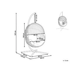 Beliani Hangstoel ACRI - Beige Pe Rotan -Tuinstoelen Winkel 1000082570 0102