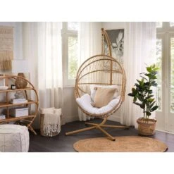 Beliani Hangstoel ACRI - Beige Pe Rotan -Tuinstoelen Winkel 1000082570 0103