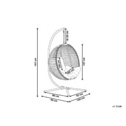 Beliani Hangstoel ARCO - Beige Polyester 8 Beliani Hangstoel ARCO - Beige Polyester -Tuinstoelen Winkel 1000084499 0102