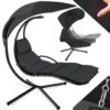 Tectake - Hangstoel Ligbed Maja - Zwart -Tuinstoelen Winkel 1000086431