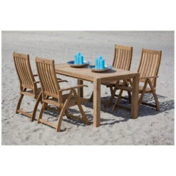 Exotan Verstelbare Tuinstoel Comfort - Teak - Naturel - 109x74x58 -Tuinstoelen Winkel 1000088947 0102