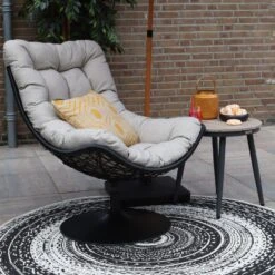 Woood Swivel Loungestoel Zwart -Tuinstoelen Winkel 1000091741 0103