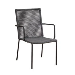 Tuinstoel Met Armleuning Iza Touw Antraciet - 66x58,50x89 Cm - Touw - Grijs -Tuinstoelen Winkel 1000092406 0101