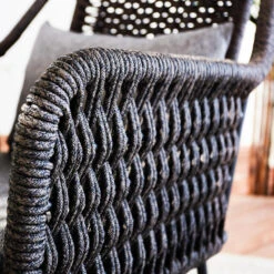 Dining Tuinstoel Met Armleuning Kaya Touw Bruin - 66x55x80 Cm - Touw - Grijs -Tuinstoelen Winkel 1000092410 0103