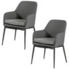Exotan Tuinstoel Domino - Alumnium/Kunststof - Grijs - Set Van 2 2 Exotan Tuinstoel Domino - Alumnium/Kunststof - Grijs - Set Van 2 -Tuinstoelen Winkel 1000092416