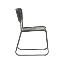 Dining Tuinstoel Lester Touw Grijs - 56x51x75 Cm - Touw - Grijs -Tuinstoelen Winkel 1000092420 0103