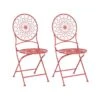 Beliani Tuinstoel SCARIO - Rood Ijzer -Tuinstoelen Winkel 1000092695