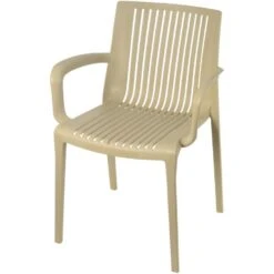 Stretto Terrasstoel - Kunststof - Taupe -Tuinstoelen Winkel 1000093884 0101