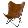 Buffalo Vlinderstoel Cognac - Leder - Bruin -Tuinstoelen Winkel 1000094338