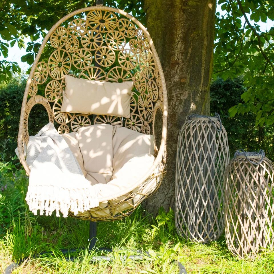 Flower Hangstoel Naturel - Wicker - Bruin 4 Flower Hangstoel Naturel - Wicker - Bruin - Afbeelding 2