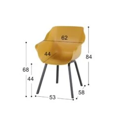 Hartman Sophie Element Dining Armstoel - Curry Yellow - 2 St. -Tuinstoelen Winkel 1000096426 0103