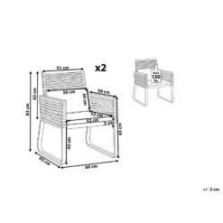 Beliani Tuinstoel CANETTO - Zwart Aluminium -Tuinstoelen Winkel 1375fde001724a5fb9b8152d957062a2