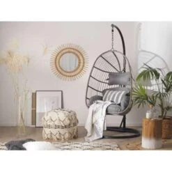 Beliani Hangstoel CASOLI - Grijs Pe Rotan 8 Beliani Hangstoel CASOLI - Grijs Pe Rotan -Tuinstoelen Winkel 1640452479 0101