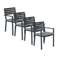 Garden Impressions Amarillo Tuinstoel Donker Grijs - 4 Stuks