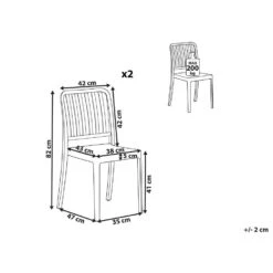 Beliani Tuinstoel SERSALE - Wit Synthetisch Materiaal 8 Beliani Tuinstoel SERSALE - Wit Synthetisch Materiaal -Tuinstoelen Winkel 2069edf8524d4b52926771692ba20a16