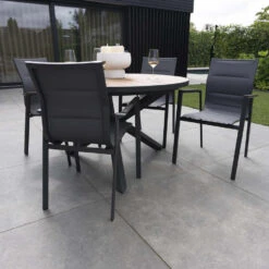 Giga Meubel Dining Tuinstoel Aluminium Antraciet - Zithoogte 45cm - Stoel Quin -Tuinstoelen Winkel 42070c9f3e34486e9dfb36b46859bb0b