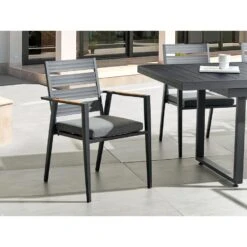 Beliani Tuinstoel TAVIANO - Zwart Aluminium -Tuinstoelen Winkel 47a1a9ca519b4ceb9ea1dae225c90685